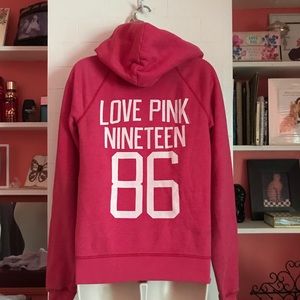 Victoria’s Secret Small zip front hoodie-Love Pink 1986